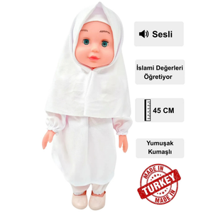 Tesettürlü Meryem Bebek – 45 Cm, Yumuşak Kumaşlı
